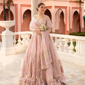 Pakistani Wedding Peshwas Bridal gown/Maxi dress, Designer Nikkah Mehndi Engagement Outfit, Indian Clothes, Bridesmaid Dress, Eid Dress