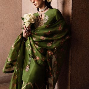 Traditional Pakistani wedding dress for women farshi shalwar custom stitched suit