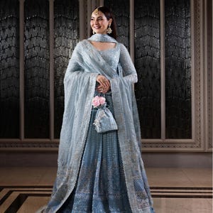 western dress for engagement female Stylish Engagement Indo Western Outfits -Cbazaar