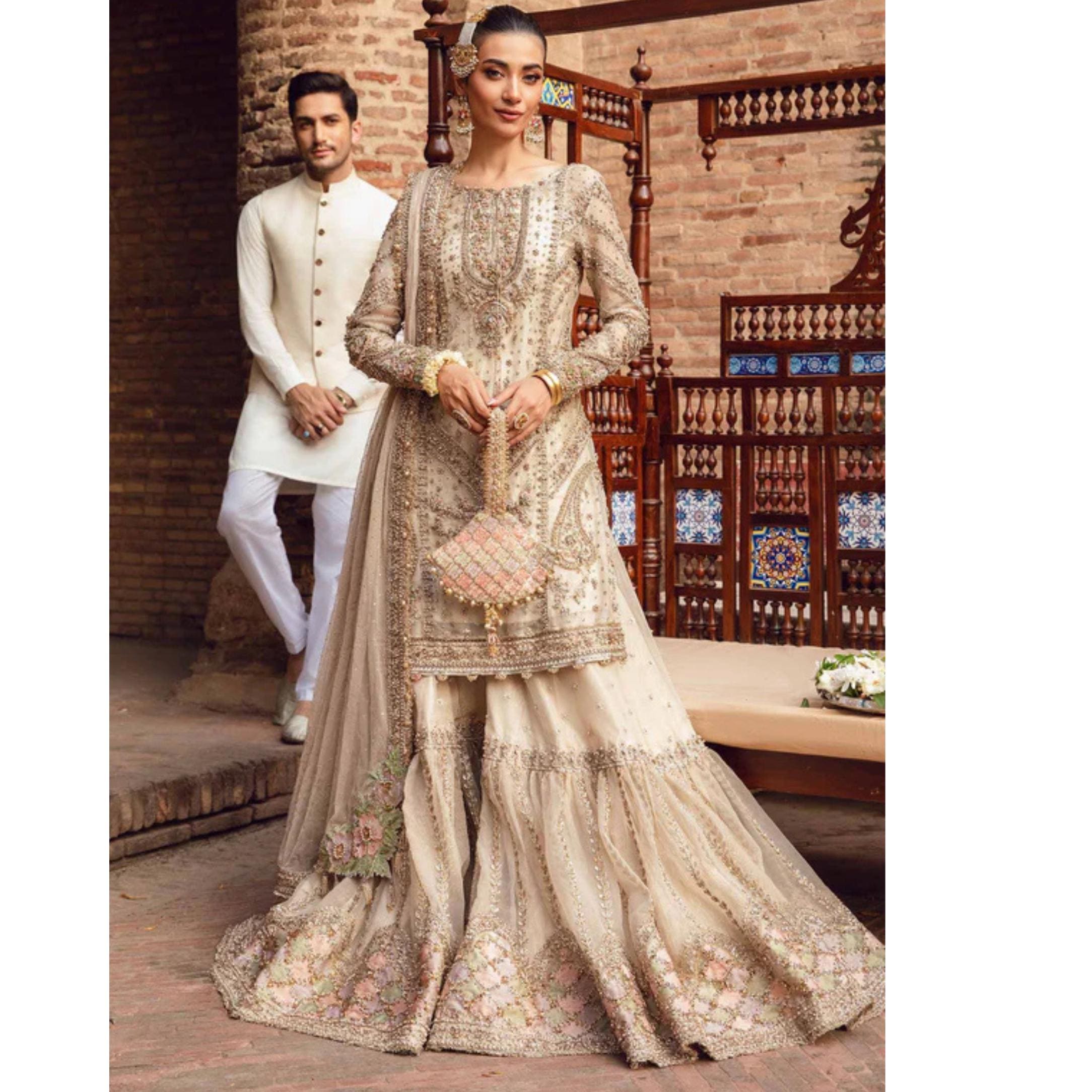 green emerald velvet dress Rhea | Affordable Pakistani Wedding Dresses