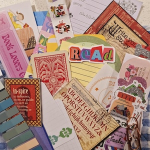 Bücher und Lesen Themed Papers Aufkleber Postkarten Scrapbooking und Journalling Pack Über 60 Stück