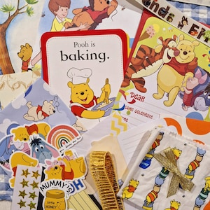 Pegatinas de papel con temática de Winnie the Pooh, postales, álbumes de recortes y material efímero, más de 40 artículos