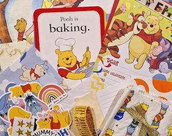 Winnie the Pooh Themed Paper Stickers Postcards Scrapbooking and Ephemera