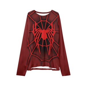 Human Spider Raimi Spiderman Lightweight Sweater / T-Shirt / Hoodie — Movie-Accurate Homemade Wrestling Outfit, Spray-Paint Style