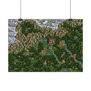 Klassieke pc-game Heroes of Might and Magic III: kaartposter