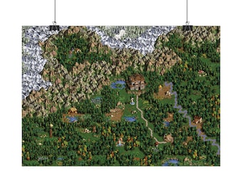 Heroes of Might and Magic III Map Poster – PC Strategy Game Wall Art Print