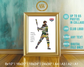 Personalized Baseball Photo Collage – Custom Baseball Poster with Photos of Players, Perfect Gift for Coach,Baseball Fans, Team Celebrations