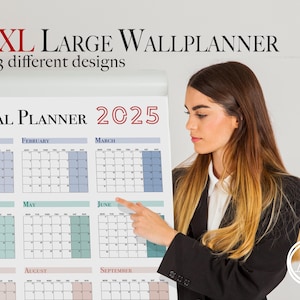 2025 Year at a Glance Wall Calendar: Large Printable Planner (Digital Download)