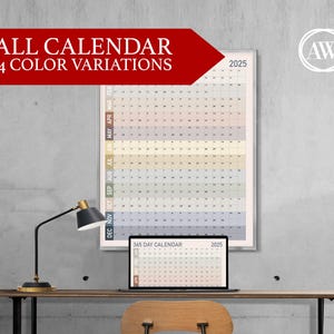 2025 Wall Calendar: Large Printable Yearly Planner (Digital Download)