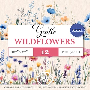 XXXL aquarel bloem clipart | PNG-bloemenafbeeldingen voor scrapbooking, bloemboeketten en patronen | Clipart-bloemen voor creatieve projecten