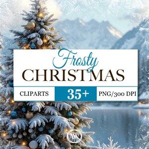 Frosty Christmas Magic: A Clipart Collection of Winter Illustrations | Charming Illustrations for Cozy Holiday Crafts, Cards and  DIY Gifts