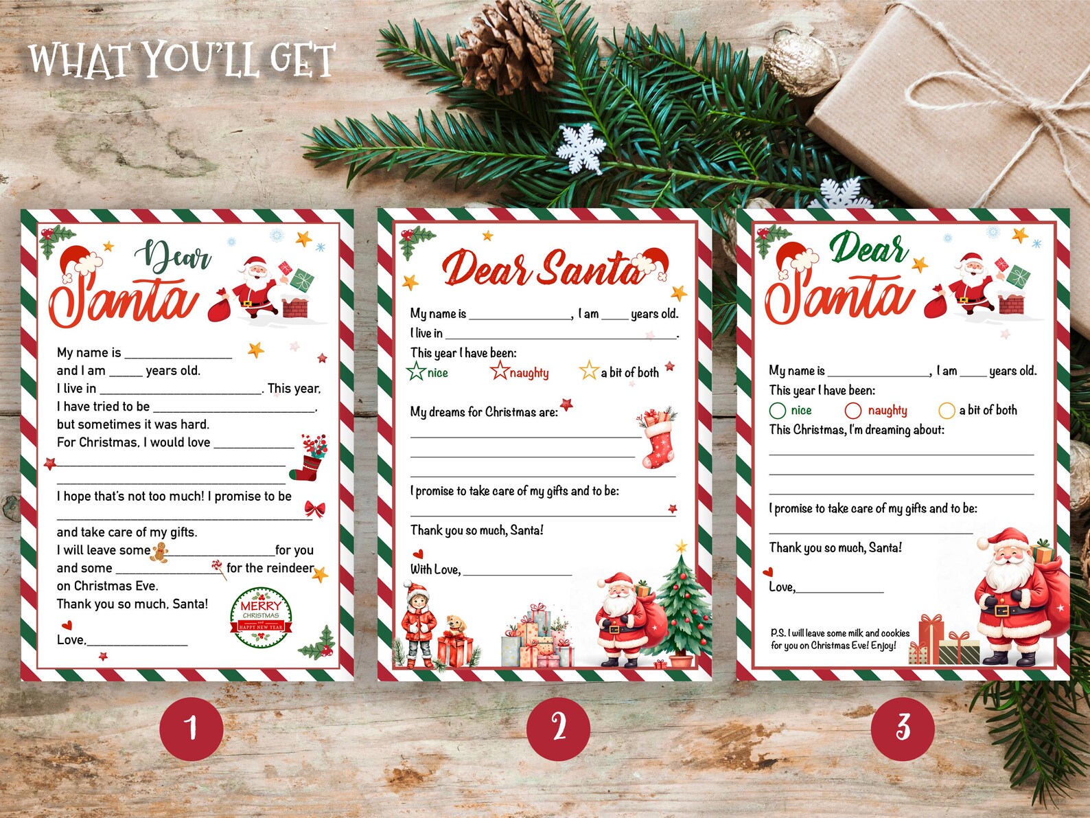 Letter to Santa Claus Santa Letter Template Santa Letter Printables ...