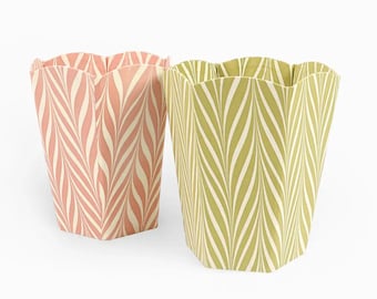 Hand-Marbled Scalloped Paper Basket | Recycled Cotton Paper | Jaipur Art
