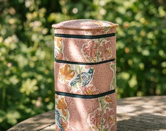 Handmade 3-Tier Block-Printed Fabric Jewellery Box