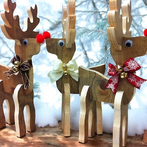 Reno, regalo de madera, reno de madera, regalo de Navidad, decoración de invierno, rompecabezas de madera, Rodolfo