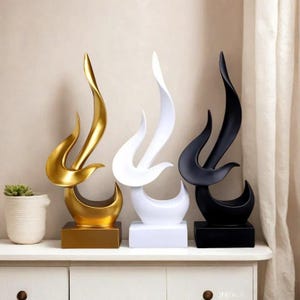 Modern Abstract Sculpture Figurine – Creative Home Decor Statue for Living Room, TV Shelf & Office
