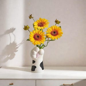 Kattenpoot Vaas Leuke Cartoon Kat Klauw Bloemenvaas Hars Ambachtelijke Ornament Tafel Middelpunt Decor Moderne Woonkamer Decoratie