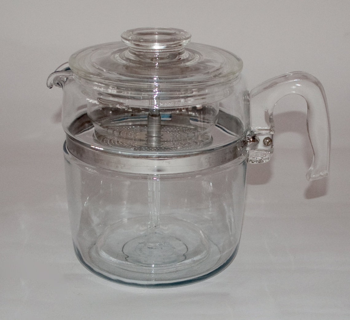 Vintage Glass Pyrex Coffee Pot Nine Cup Etsy