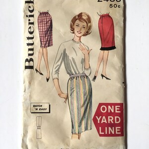 60&#39;s Uncut Butterick 2438, Pencil Skirt, Knee Length (XS)