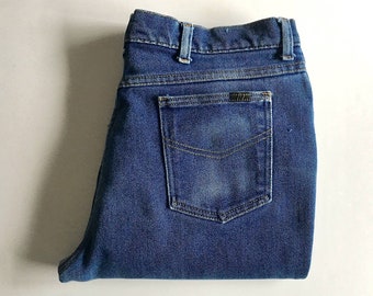 Vintage 70's Sears Jeans, Straight Leg, Dark Wash, Denim (W36)