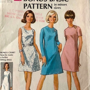 60&#39;s Partially Uncut Simplicity 7506, A Line Dress (S)