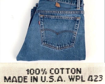 Vintage 90's Levi's 501 Jeans USA, Button Fly, Denim (W36