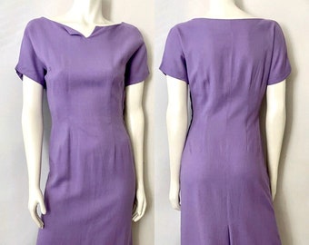 Vintage 60's Purple, Short Sleeve, Pencil Dress (S)