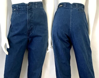 Vintage 80's Hattori, High Waisted, Tapered, Cropped Denim (Size 8)