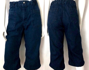 Vintage 90's Seafarer Sailor, Cropped Jeans, Dark Wash, High Waisted, Denim (W26-33)