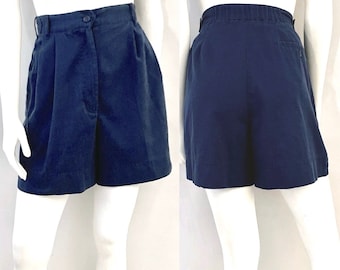 Vintage 90's Navy Blue, High Waisted, Shorts (M)