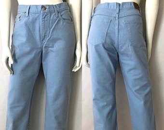 Vintage 90's Zena Jeans, Light Blue, High Waisted, Straight Leg, Denim (M)