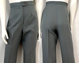 Vintage 70's Gray High Waisted Tapered Leg Pants (Size 8)