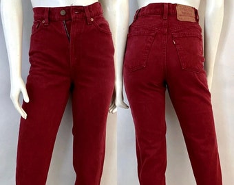 Vintage 90's Levi's 512 Jeans USA Burgundy Slim Fit Denim (Size 2)