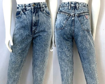 Vintage 80er Guess Jeans USA, Acid Wash, Denim (Größe 8)