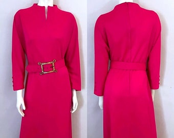 Vintage 60's/70's Manford, Neon Pink, Maxi Dress (Size 6)