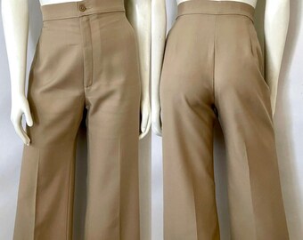 Vintage 70's Levi's Pants, Tan, High Waisted, Wide Leg (Size 8)