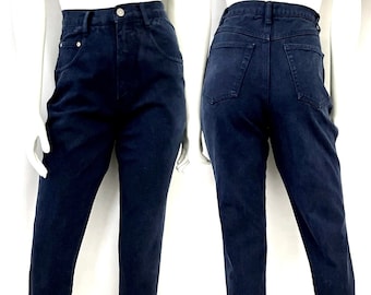 Vintage 90's Navy Blue, High Waisted, Tapered, Jeans by Nuovo (Size 4)