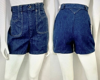 Vintage 70's Deadstock, Denim Shorts, Hot Pants (Size 6)
