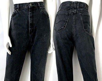 Vintage 90's Lee Jeans USA, High Waisted, Black, Denim (Size 10)