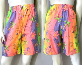 Vintage 80’s Deadstock, Neon, Floral Shorts (XS/S)