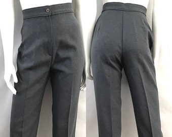 Vintage 80's Gray, High Waisted, Tapered Leg, Pants by Mervyn's (Size 6)