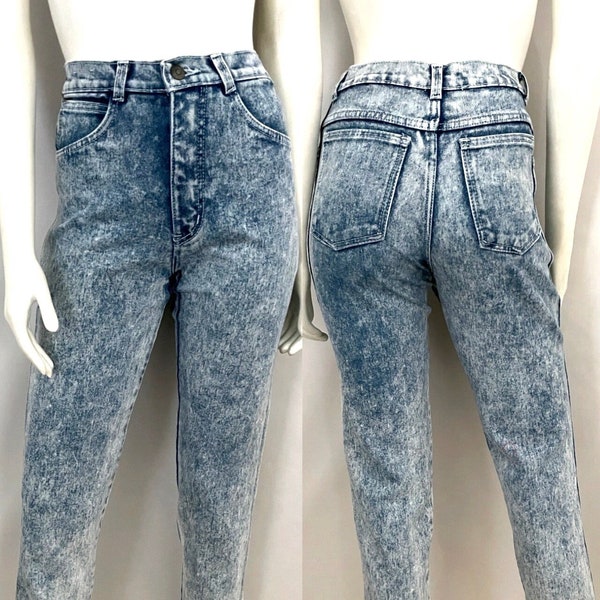 Vintage 80's Acid Wash, Jeans, High Waisted, Denim by Cary On (S)