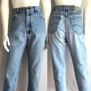 Vintage 80's Lee Jeans USA, High Waisted, Tapered Leg, Denim (M)