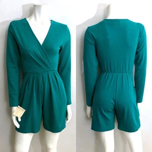 Vintage 80's Deadstock, Nordstrom, Teal Romper (Size 2)