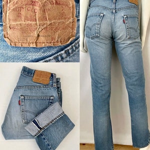 Vintage 80's Levi's 501 Selvedge Jeans, Red Tab, Denim (W27)