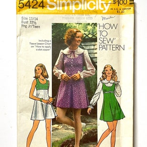 70&#39;s Uncut Simplicity 5424, Mini Dress, Jumper, Blouse (M)