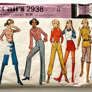 70&#39;s Partially Uncut, McCall&#39;s 2938, Set Of Pants (Size 4/6)