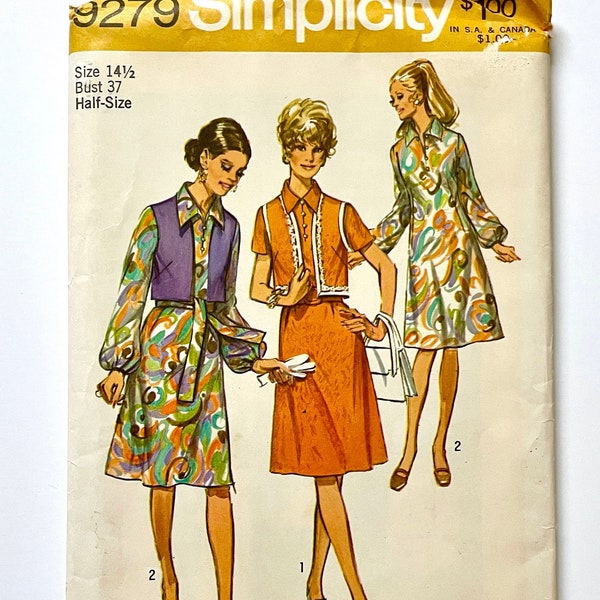 70's Uncut, Simplicity 9279, Dress, Bolero (L)