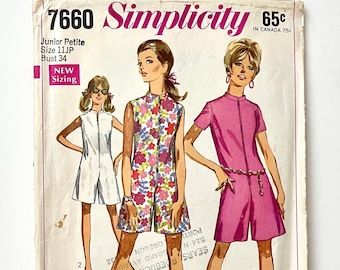 Simplicity 7660, vestido pantalón de los años 60 en dos largos (S)
