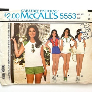 70er Jahre McCall&#39;s 5553, Top, Shorts (L)